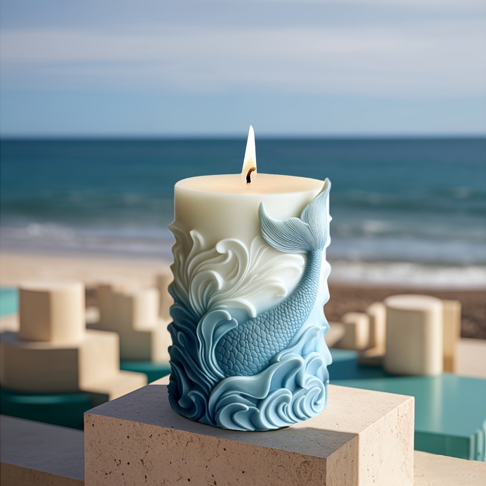 Ocean Theme Silicone Candle Mo - Resin Ocean Wave Mold ulasan dan harga
