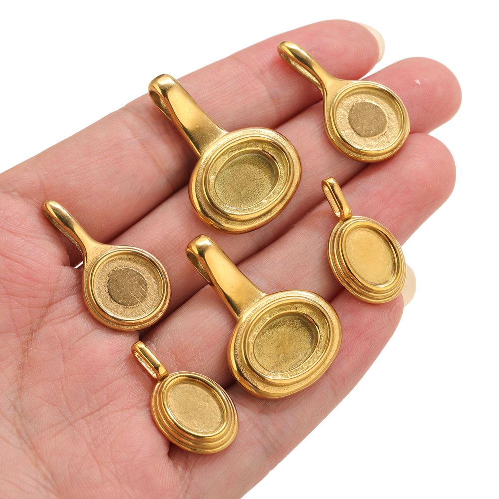 5pcs Stainless Steel Round Ova - Resin Craft Supplies ulasan dan harga