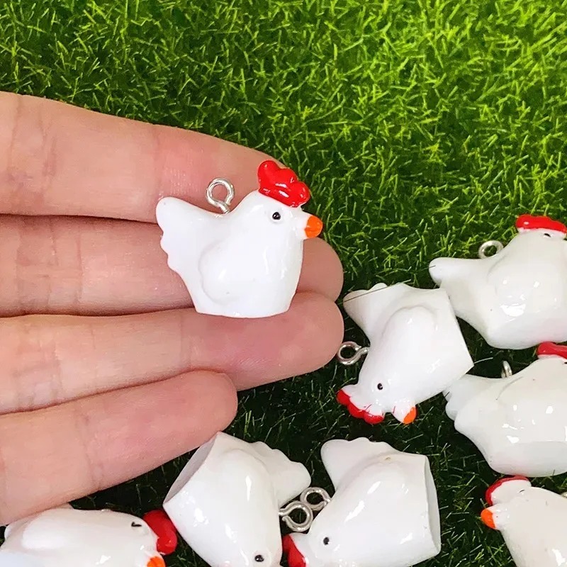 10Pcs Cute Mini 3D Chicken Res - Resin Craft Supplies ulasan dan harga
