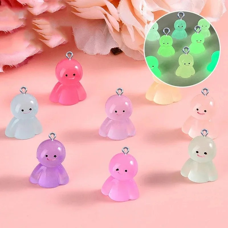 10Pcs Glow In Dark Cartoon Dol - Resin Craft Supplies ulasan dan harga