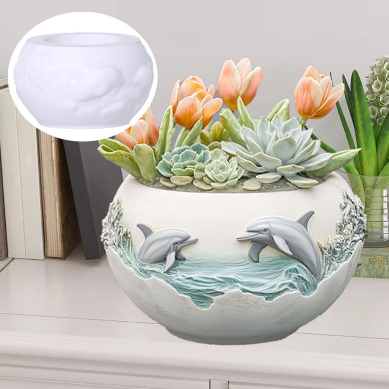 Couple dolphin relief succulen - Resin Ocean Wave Mold ulasan dan harga
