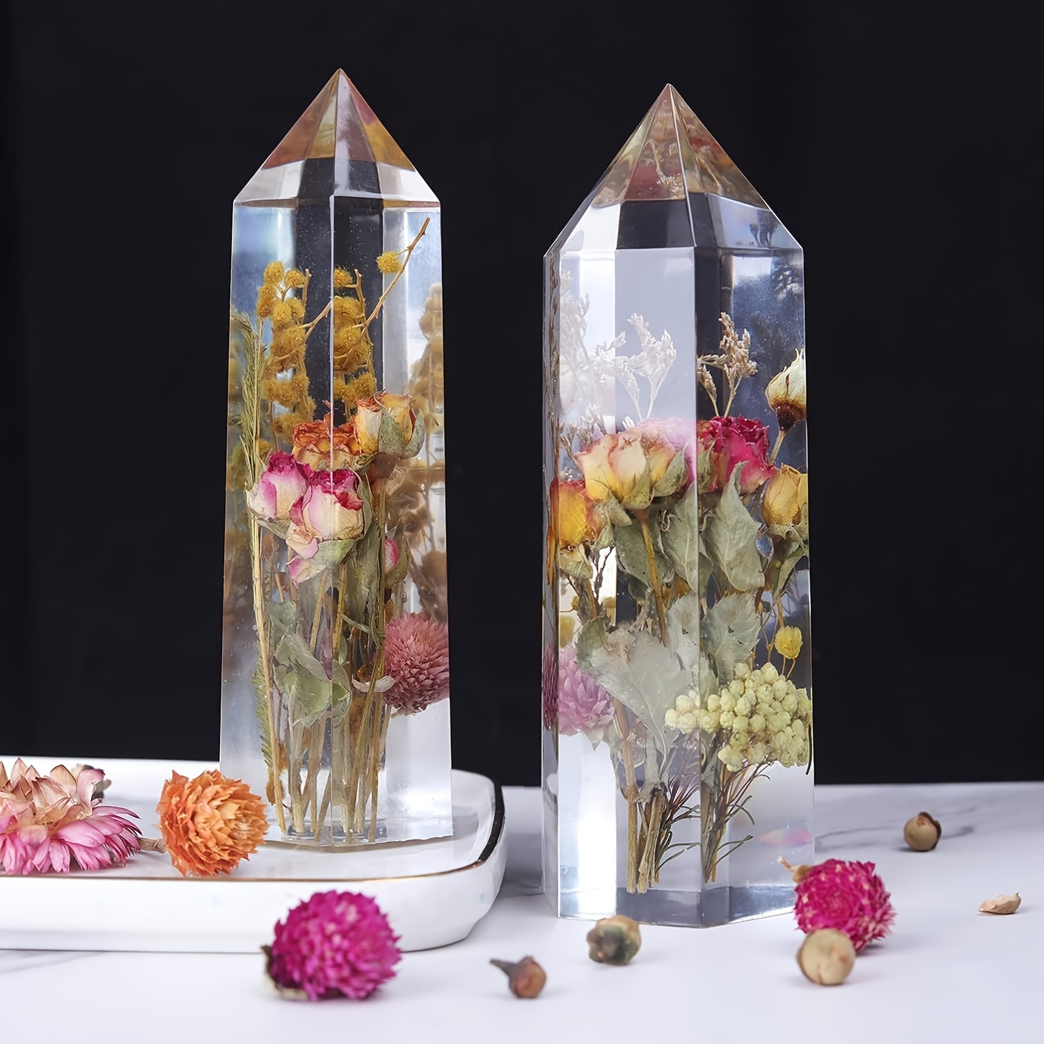 1Pcs Crystal Tower Resin Silic - Flower Preservation Resin ulasan dan harga