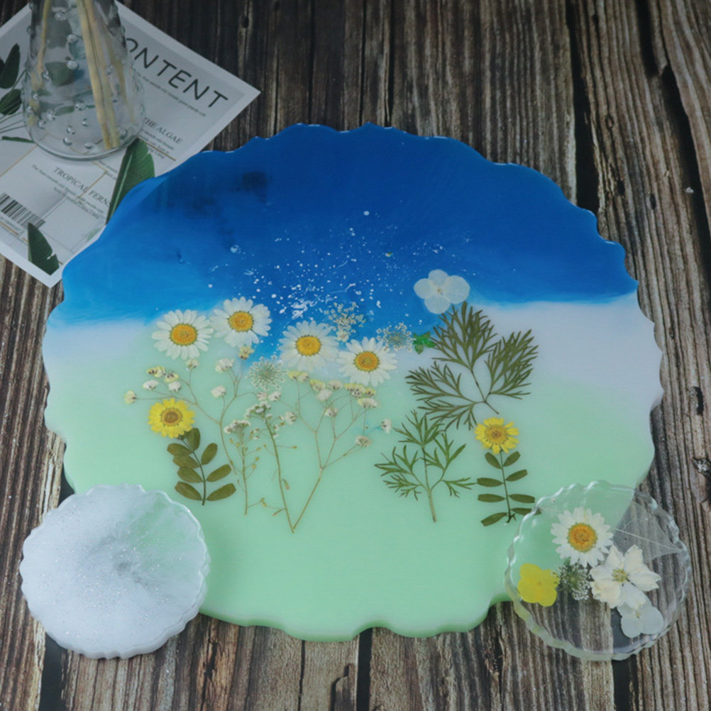 2Pcs Crystal Resin Silicone Tr - Serving Tray Mold ulasan dan harga