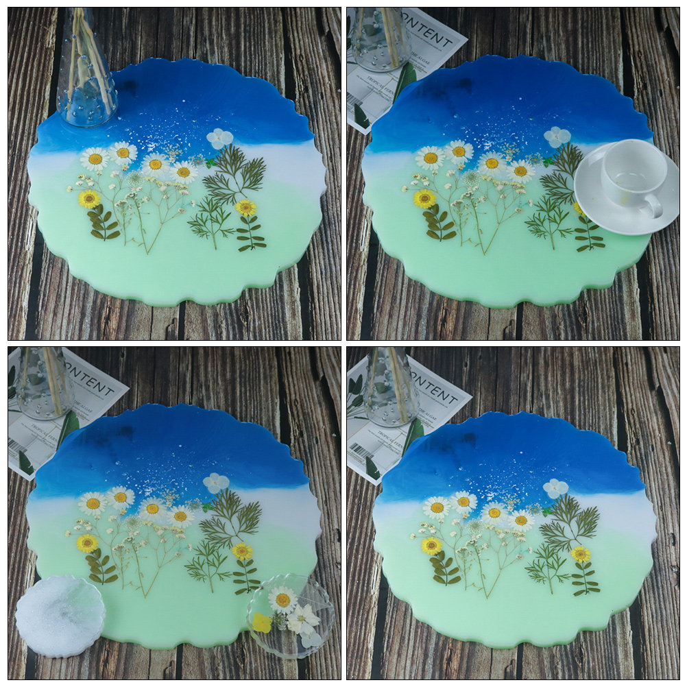 2Pcs Crystal Resin Silicone Tr - Serving Tray Mold ulasan dan harga