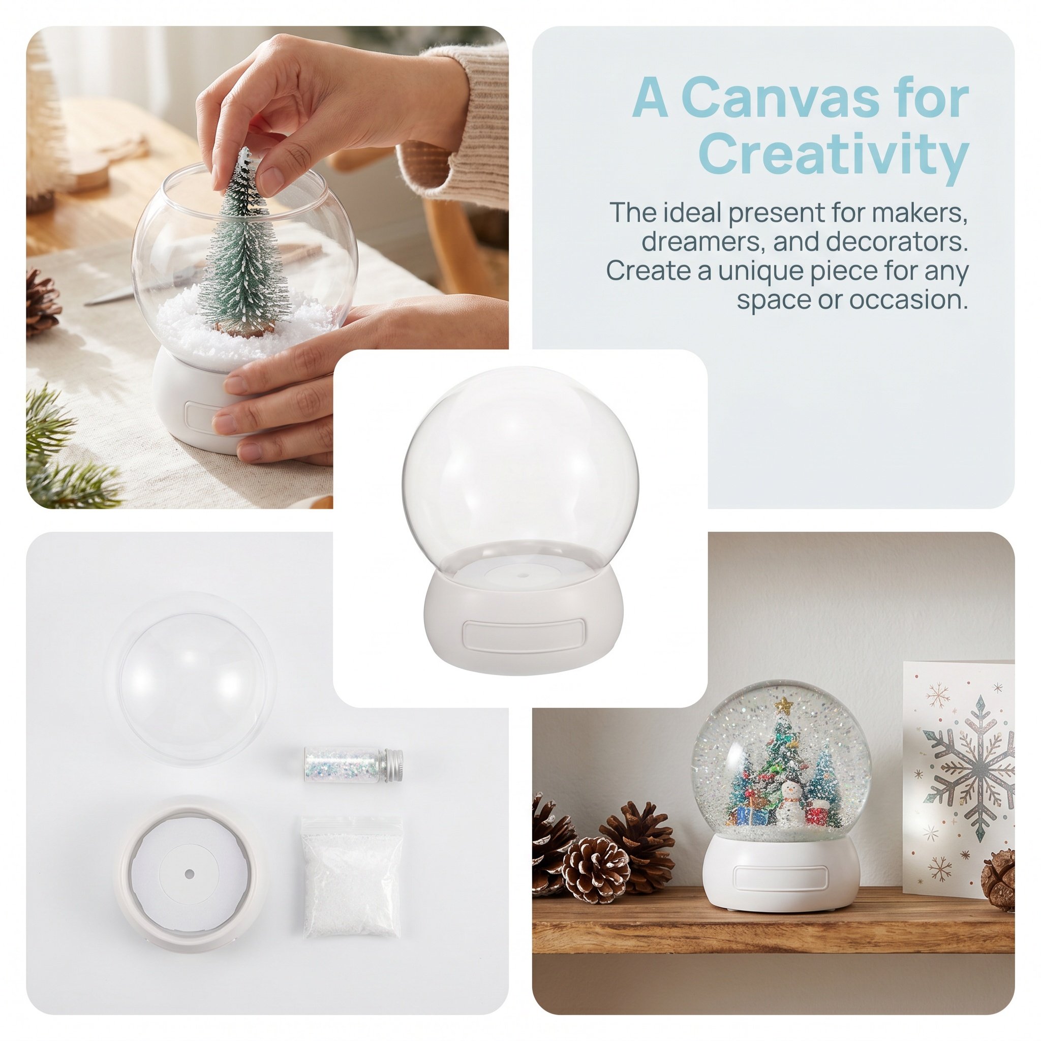 Empty Snow Globe Shell Glass D - Flower Preservation Resin ulasan dan harga